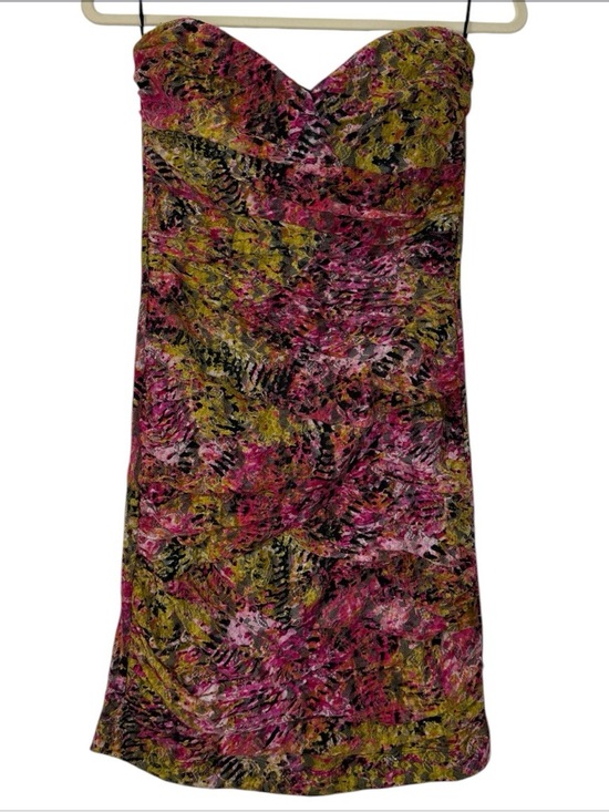 bailey blue Dresses & Skirts - bailey‎ blue Floral Abstract Strapless Mini Dress in Pink & Yellow